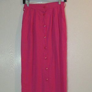 Long Pink Rayon/Polyester Skirt REAR ENDS Small